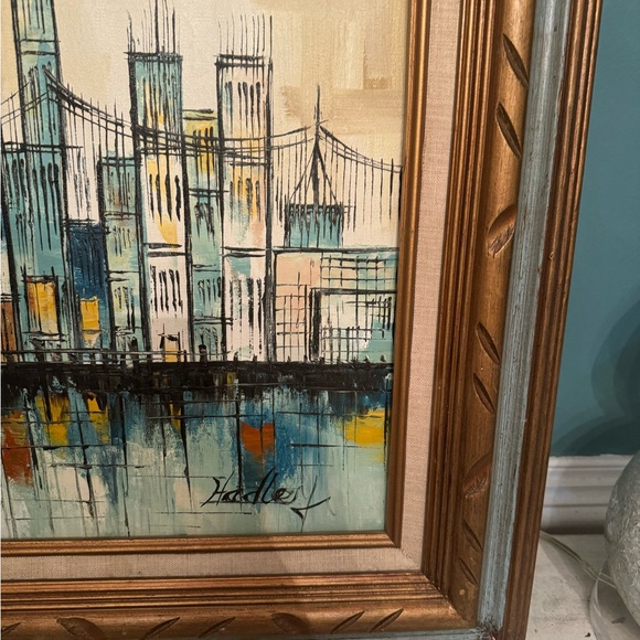 Mid century modern original on cavas signed by Hadley - Picture 2 of 7